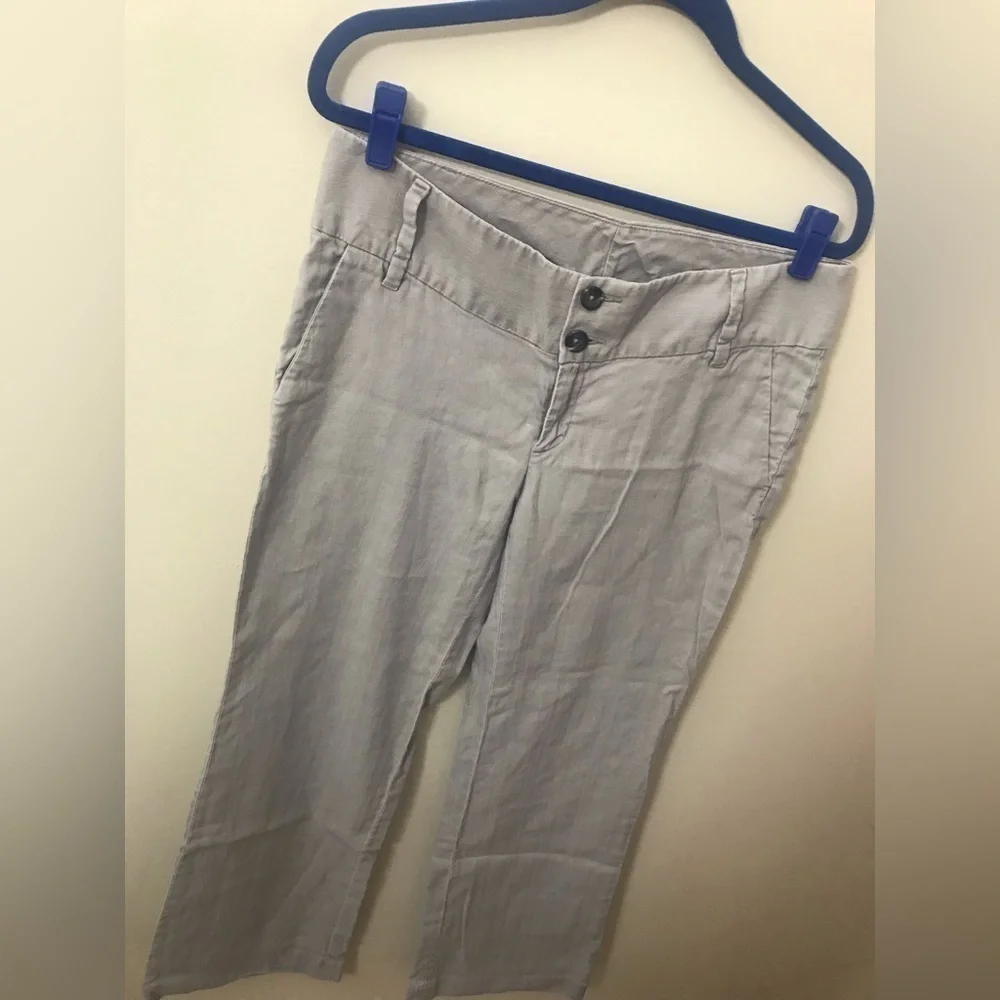 BANANA Republic Factory Womens Linen Mid Rise Wide Leg Lightweight Pants Size 10